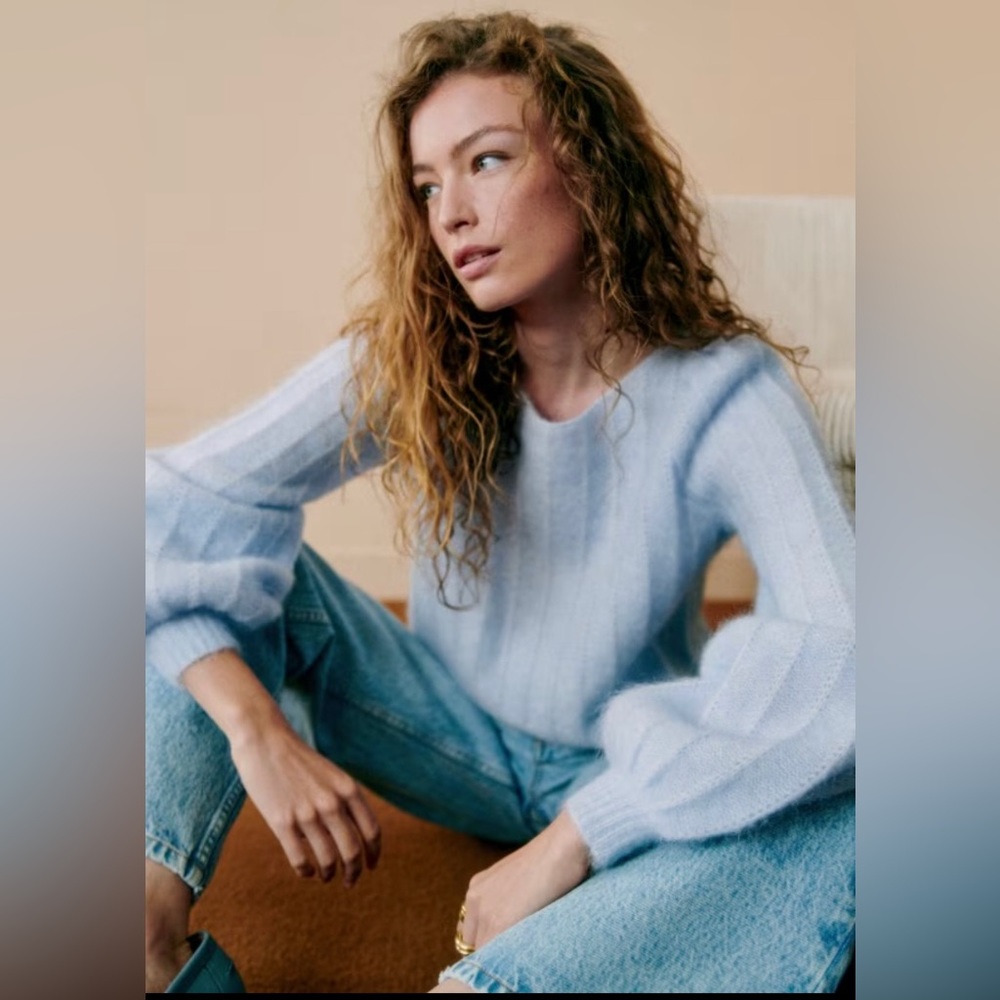 Sezane Aretha jumper in light blue
